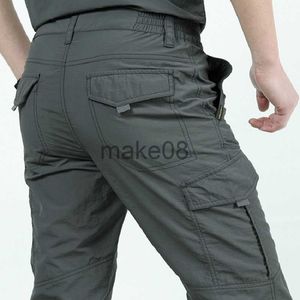 Spodnie męskie Szybkie suche spodnie swobodne mężczyźni letnie armia wojskowa cienkie spodnie Men taktyczne spodnie ładunkowe męskie szary granatowy zielony J230714