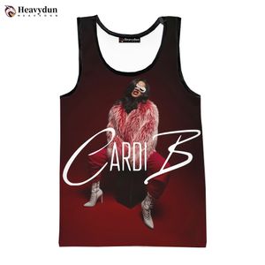 Masculino Tank Tops Cardi B Impresso 3D Masculino Feminino Harajuku Streetwear Oversized Camisas Sem Mangas Vestuário Moda Casual Ropa Hombre 230713