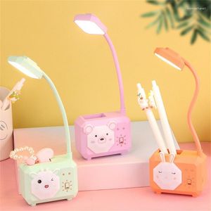 Table Lamps Led Night Light Abs Bedside Bedroom Decoration Pen Holder Lights Toggle Switch Eye Protection Lamp Usb Charging