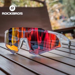 Óculos de sol ROCKBROS Fotocromismo óculos de bicicleta Polarização ajustável suporte nasal Miopia armação óculos de sol esportivos para homens e mulheres Z230726