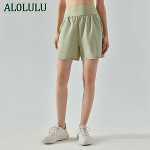 AL0LULU Yoga Sports shorts Women's running fitness nickel pants loose yoga shorts