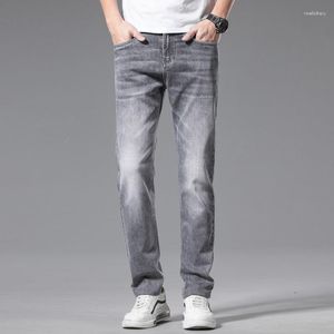 Jeans da uomo 2023 Summer Thin Mid Rise Straight Leg High End Elastic Versatile Casual Pants