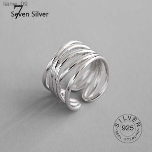 REAL 925 Sterling Silver Rings for Women Endless Interväv fina smycken Stora justerbara antika ringar Anillos L230704