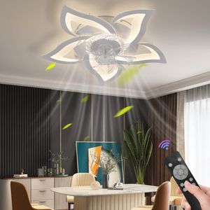 Takfläkt med LED -ljus för vardagsrum sovrum hem ljuskrona modernt led takfläkt lampdekorbelysning