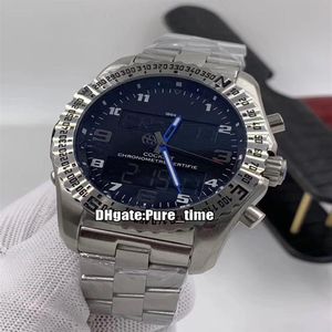 Новый аэрокосмический профессионал Exospace EB5510H2 BE79 181E Black Dial Quartz Mens Watch Electronic Analog LCD Digital Display Ss Ste257i