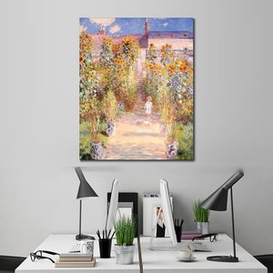 Artisti Garden Vetheuil Claude Monet Pittura Impressionista Arte Dipinta a mano Tela Decorazione murale Alta qualità