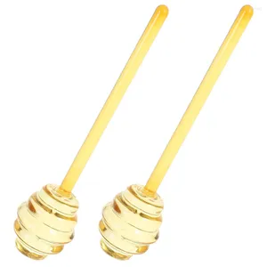 Spoons 2 Pcs Honey Jar Glass Stirrers Portable Stick Pot Stirring Rods Mixing Reusable Dipper