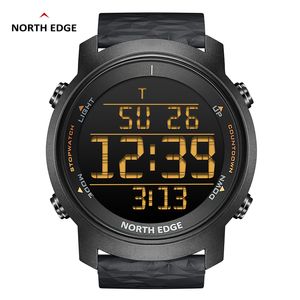 North Edge Men Digital Watch 50m vattentät utomhussportklocka Fashion Led Light Stopwatch Wrist Watch Men's Clock Reloj Hombre