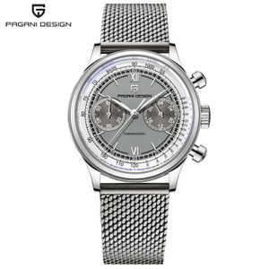 Relógios de punho Pagani Design Relógios masculinos Fashion Quartz Wrist Watch for Men Ar Sapphire Glass Chronograph Mesh Belt à prova d'água 100m 2023 230713