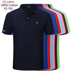 Men's Polos High-Quality Summer Men's 100% Cotton Polo Shirt Casual Sportswear Short-Sleeved Lapel T-Shirt Fit Fashion Clothing Top Shirt 230713
