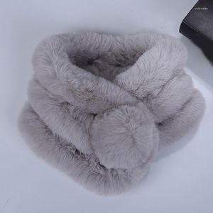 Scarves Luxury Faux Fur Warm Scarf Fashion Soft Plush Thicken Snood Winter Shawl For Adult Kids Thick Wholesale