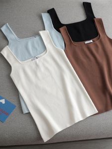 Women's Tanks Camis high quality chic basic UNECK Summer white knit Women tank top sexy sleeveless tshirt vintage casual crop t shirt 230713