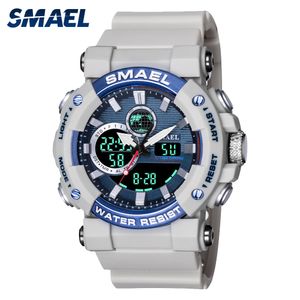 Relógios masculinos SMAEL Sport Watches à prova d'água Cronômetro Despertador LED Light Quartz Relógios de pulso digitais 8048 Relógios masculinos Militar