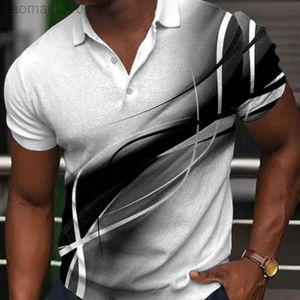 Camisetas masculinas com estampa gráfica vintage camisetas masculinas verão casual manga curta gola virada para baixo tops abotoados roupas masculinas moda polo solta camiseta L230713