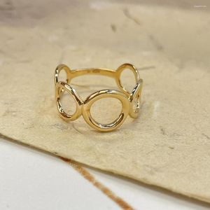 Klaster pierścieni marka SX Desinger Solid 18 -krotnie żółte złoto dla kobiet urodzin prezenty piękną biżuterię