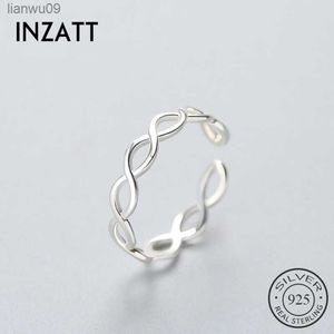 INZATT Geometric Two Line Minimalist Ring 925 Sterling Silver For Women Birthday Party Fashion Jewelry New Gift Drop Shipping L230704