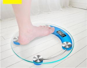 Household Scales Arrival 180kg diameter 28cm Home Bathroom Health Digital Electronic Glass LCD Weighing Body Scale 230714