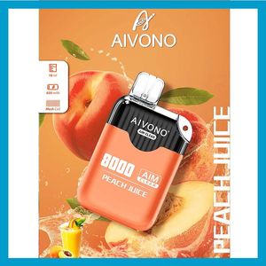 AIVONO AIM CLEAR 8000 Penna Vape monouso E Dispositivo per sigaretta con batteria da 650 mAh Pod da 18 ml Cartuccia preriempita ricaricabile