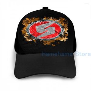 Berretto da pallacanestro Fashion Metroid Symbol Splatter Berretto da basket Uomo Donna Stampa grafica Cappello adulto unisex nero