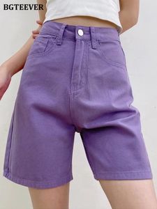 Женские шорты Bgteever Chic Straight Loose Женские джинсы летние карманы с высокой талией женская джинсовая ткань 230713