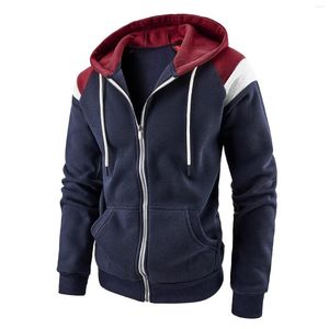 Herren Hoodies Herren Herbst Winter Lässige Mode Sweatshirt Patchwork Kontrast Übergröße Herren Sportlich