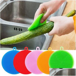 Cleaning Brushes Sile Dish Bowl Mtifunction 5 Colors Scouring Pad Pot Pan Wash Cleaner Kitchen Washing Tool Dbc Drop Delivery Home G Dh46V