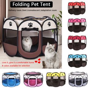 Small Animal Supplies Portable Folding Pet Tent Dog House Octagonal Cage för Cat Playpen Puppy Kennel Easy Fence Outdoor Big Dogs 230713