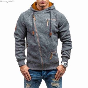 Erkek Hoodies Sweatshirts Erkek Çoraplar Avrupa Boyutu Hoodie Erkekler İnce Fit Ceket Bahar 2023 Yeni Kişiselleştirilmiş Yan Fermuar Kapşonlu Sweatshirt Z230720