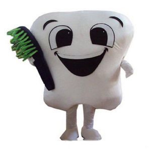 2019 Costumi del partito del costume della mascotte del dente di alta qualità fantasia vestito dalla mascotte del personaggio delle cure dentistiche vestito del parco di divertimenti teeth222I