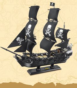 Baustein-Modellbausatz Black Pearl Karibik-Piratenschiff-Modell-Montagespielzeug für Kinder Segelboot-Spielzeug für Jungen Weihnachtsgeschenk