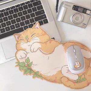 Kawaii Orange Cat Computador de Escritório Tapete de Mesa Mesa Teclado Mouse Pad Sleeping Blue Cat Mesa Antiderrapante Tapete Gamer Mousepad