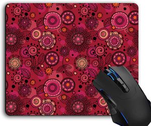 Mouse Pad, Boho Floral Print Computer Mouse Pads Desk Accessories Non-Slip Rubber Base, Mousepad For Laptop Mouse