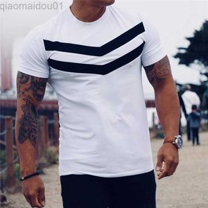 Men's T-Shirts 2023 NEW Men Training Running t shirt Slim shirts male Tops black white light blue gyms short sleeve Sports T-shirt men clothing L230713