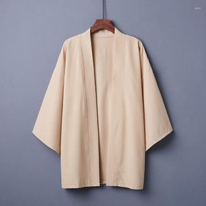 Männer Trenchcoats 2023 Kleidung Koreanische Lose Mode Straße Casual Strickjacke Solide V-ausschnitt Hübscher Frühling Sommer Drei Viertel Hülse