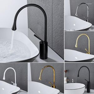 Bathroom Sink Faucets Modern Basin Faucet 360° Rotation Brass Single Lever Deck Mounted & Cold Mixer Water Tap