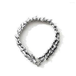 Pulseiras de link 2023 na moda retrô hip-hop punk cabeça de dragão pulseira escala para homens mulheres quilha de metal feito velho todos combinados