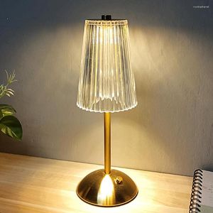 Table Lamps Retro Desk Light Touch Control Nordic LED Night Rechargeable 1800mAh Stepless Dimming For Office Living Room