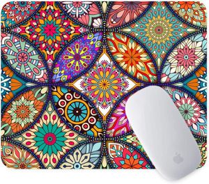 Floral Mandala Mouse Pad Liten Custom Mousepad For Desk Gaming Office Laptop Non-Slip Rubber Base Waterproof Mouse Mat