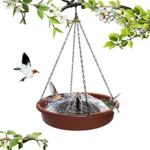 Decorações de jardim Alimentadores de pássaros pendurados Bandeja de banho de pássaros Gancho em forma de S Fonte de plástico Bebedor de água Alimentador externo Suprimentos para animais de estimação Decoração de quintal de jardim L230714