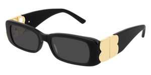 Dynasty Damen B 0096S Schwarz/Grau Vollrand-Rechteck-Sonnenbrille, Luxus-Designer-Sonnenbrille, modisch