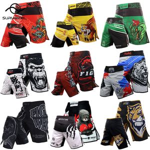 Pantaloncini da uomo Pantaloncini MMA Tiger Muay Thai Pantaloni da uomo Kickboxing Boxe Training Trunks Fitness Palestra Arti marziali miste Jiu-Jitsu Fight Wear 230714