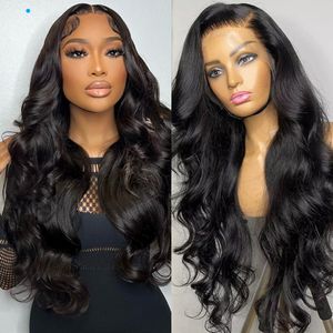 Body Wave Lace Front Human Hair Wigs 28Inch Transparent Lace Frontal Closure Brazilian Hair Wig for Black Women