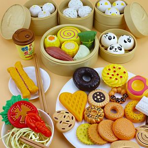 Massa de argila para modelar cozinha para brincar conjunto de comida para pão a vapor fogão de indução para crianças chinês restaurante asiático playset DimSum bolo brinquedo presente 230714