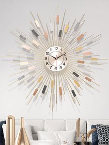 Väggklockor tyst kvartsklockor mekanism lyxig metall guld design stor exakt horloge mural hem dekoration zegar