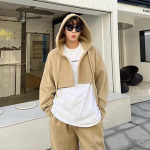 Erkeklerin Trailsuits C Y Erken Bahar Kore Moda Peluş Kalınlaştırılmış Örme Kazak Pantolon Takım 2023 Şapka ile Düz Renk 9A6818