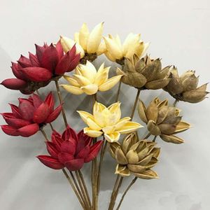 Decorative Flowers Natural Plants Handmade Lotus Dried Floral Art Arrangement Bouquet Bohemian Home Farmhouse Decor Table Decoration