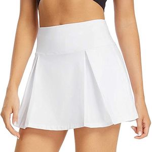 Short Skirt lu Top Quality Women's Quick Dry Tennis Skirt Running Fitness Training Outer Pleated Skirt