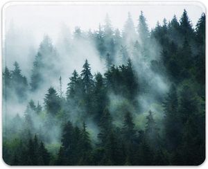 Misty Forest Mouse Pad Natural Style Anti-Slip Rubber MousePad med hållbara sömmar för spelkontorets bärbara dator