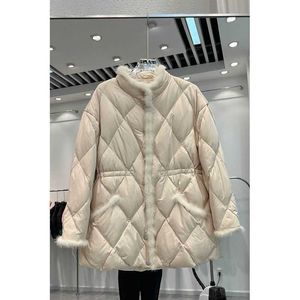 Autumn and winter women stand collar mink hair splicing short down jacket, white duck down small fashion coat, small fragrant wind winter cotton-padded jacket.