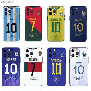 2022 Custodie per telefoni in jersey della squadra nazionale del giocatore di calcio per iPhone 14 11 12 13 Pro Max 6 7 8 Plus XR XS MAX Cover per Apple iPhone L230619